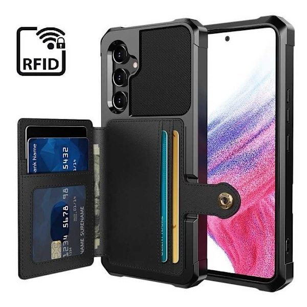 Samsung A54 5G Stöttåligt Premium Skal 4-FACK Solid V3 RFID Svart