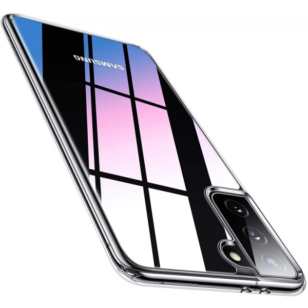 Samsung S21 Plus stødabsorberende silikonecover Enkelt Transparent
