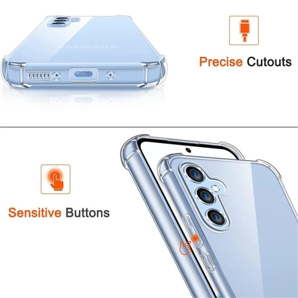 Samsung A15 5G Stöttåligt Skal med Förstärkta Hörn Transparent