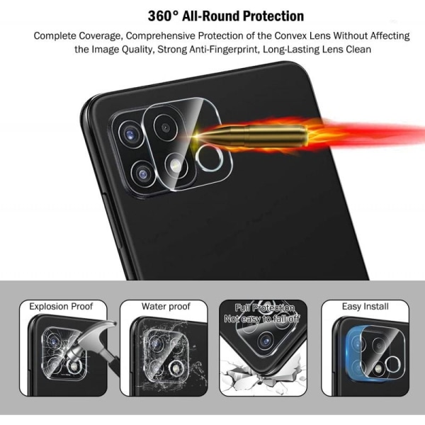 2-PACK Samsung A22 5G Skydd Linsskydd Kameraskydd Transparent