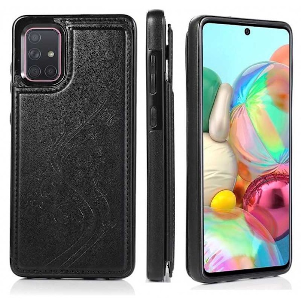 Samsung A71 iskunkestävä kotelo, 3-taskuinen Flippr V2 Black