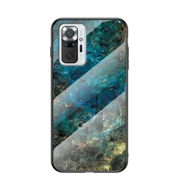 Redmi Note 10 Pro Marmorskal 9H Härdat Glas Baksida Glassback® V2 MultiColor Svart/Vit