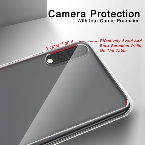 Samsung A70 Støtdempende deksel med ripefri Plexiglas Glassback Transparent