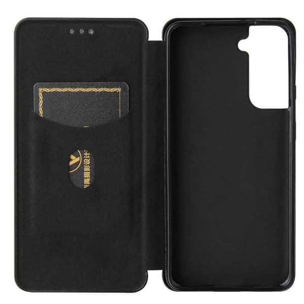 Samsung S21 Plus Flip Case -korttipaikka CarbonDreams Black