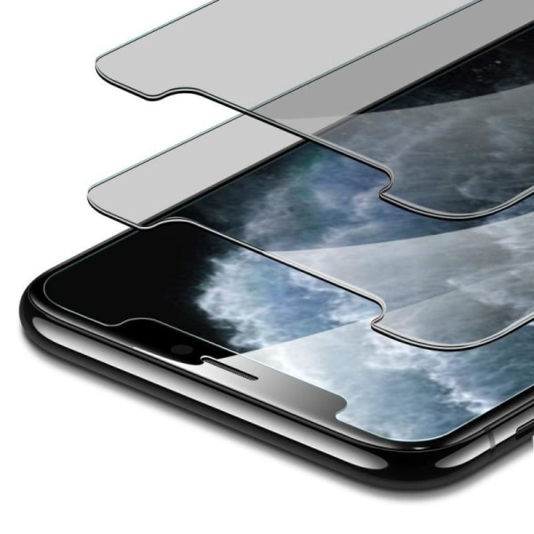 2-PAKKEN iPhone 13 Pro Max Personvern Herdet glass 0,26 mm 2,5D Black