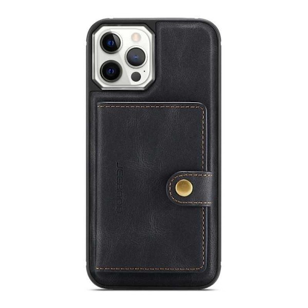 iPhone 13 Pro Max stødsikker etui med magnetisk kortholder JeeHood Black