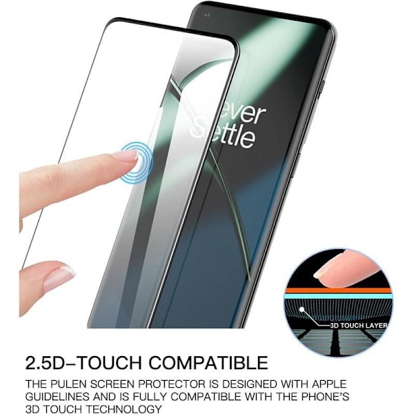 OnePlus 11 5G hærdet glas 0,26 mm 3D 9H Fullframe Transparent