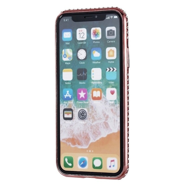 iPhone XS Max iskuja vaimentava kumipäällyste strassilla Rosenguld