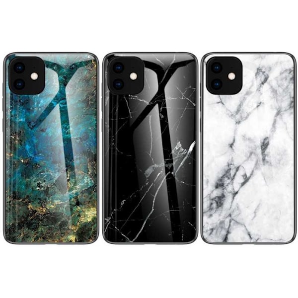 iPhone 11 Pro Marble Shell 9H karkaistu lasi tausta Glassback V2 Green Emerald Green