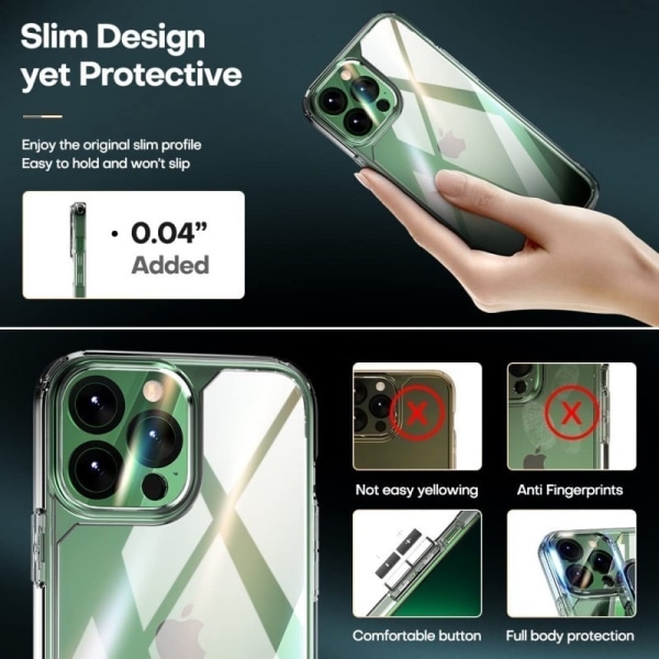 Stöttåligt Skal 3in1 för iPhone 15 Pro Transparent