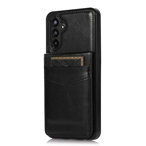 Samsung A14 5G/4G Mobile Cover Cover korttipidike 5-SLOT Retro V3 Black