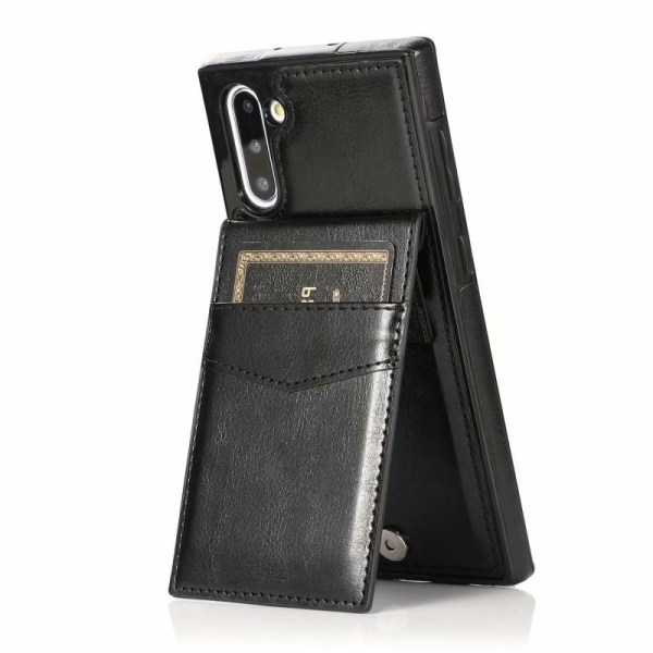 Samsung Note 10 Plus Mobile Cover Card Holder 5-SLOT Retro V3 Black
