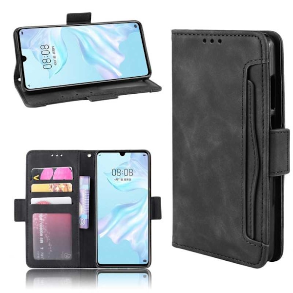 Huawei P30 Plånboksfodral PU-Läder 6-FACK Winston V3 Svart