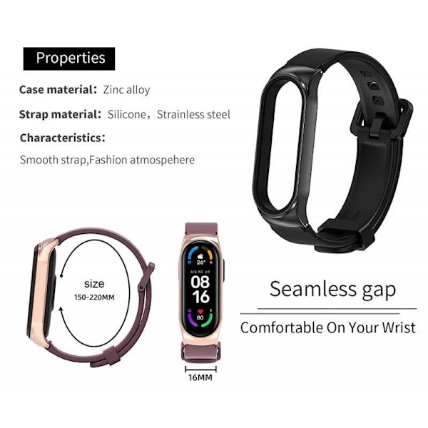 Xiaomi MI Smart Band 7 / 7 NFC Slitstark Silikon Armband Walkr Svart