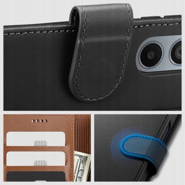 Motorola Moto G13 / G23 Wallet Case PU-læder 4-LOMMES Black