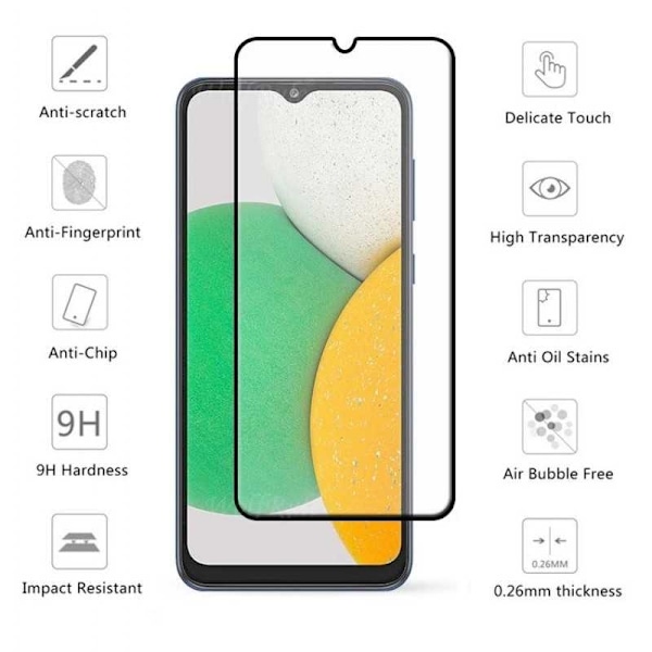 Samsung A13 5G / A04s Härdat Glas 0.26mm 9H Fullframe Transparent