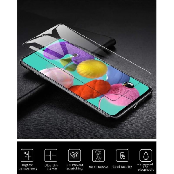 2-PAK Samsung A71 Hærdet glas 0,26mm 2,5D 9H Transparent