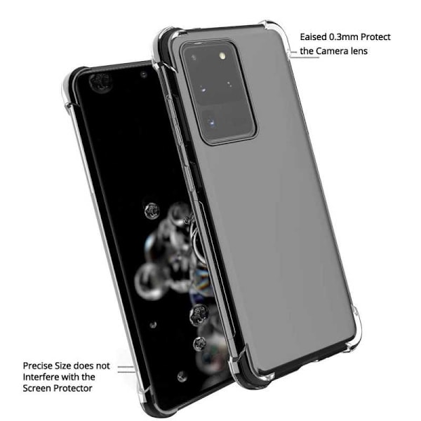 Samsung S20 Ultra Stöttåligt Skal med Förstärkta Hörn Transparent