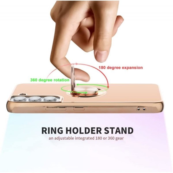 Samsung S22 Elegant & stødsikkert cover med ringholder fejlfri Svart