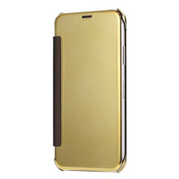 iPhone X Flipfodral Clear View Standing Rocket Guld