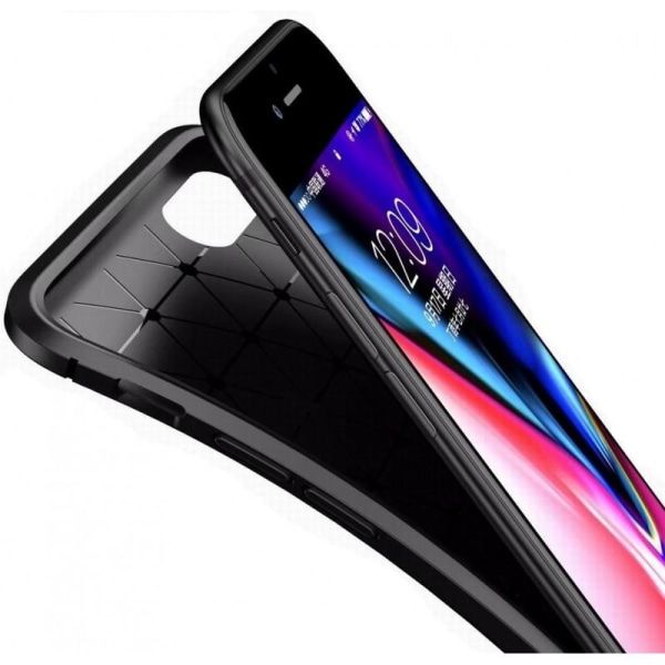 iPhone SE (2020 & 2022) Iskunkestävä FullCarbon V4 Black