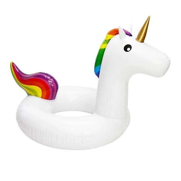 Oppustelig bademadras Unicorn White