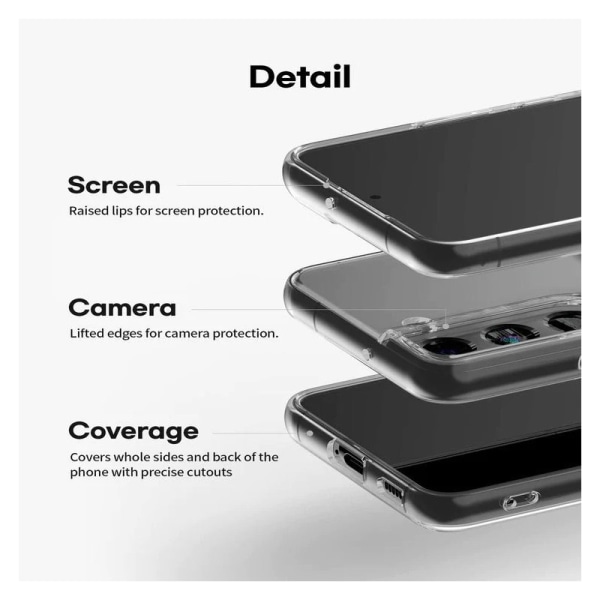 Samsung S21 Tyndt stødsikkert mobilcover med kortslot Transparent