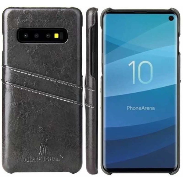 Samsung S10 Plus Skal Korthållare Retro Svart