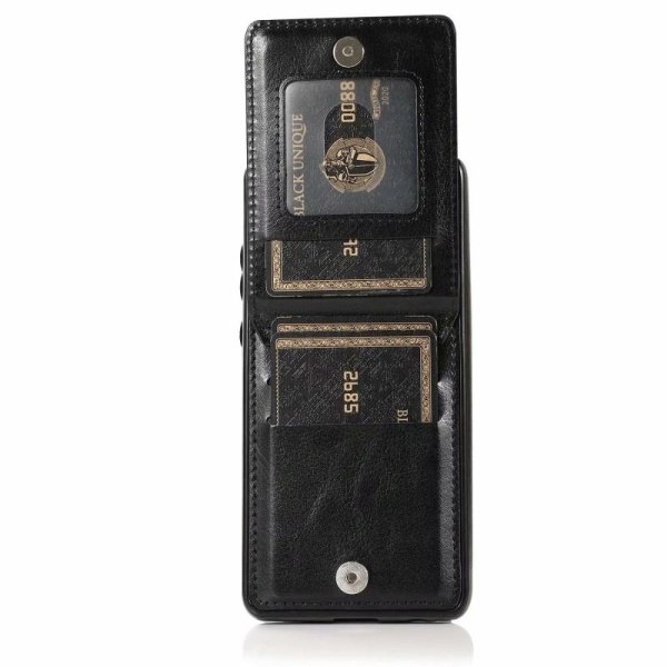 Huawei P30 Lite Mobil Cover Kortholder 5-SLOT Retro V3 - Sort Black
