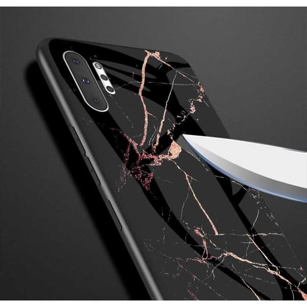 Samsung Note 10 Plus Marmorskal 9H Härdat Glas Baksida Glassback V2 White Variant 2
