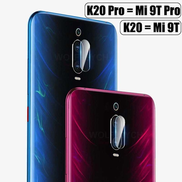 2-PACK Xiaomi Mi 9T -kamerasuojaus Transparent