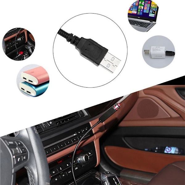 Bärbar USB LED Rymdprojektor Röd