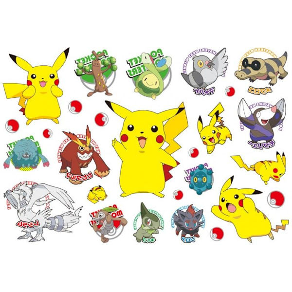 15-PACK Pokemon Tatuering multifärg