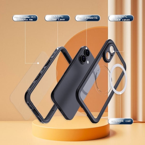 iPhone 16 Heltäckande Vattentät Premium MagSafe Skal