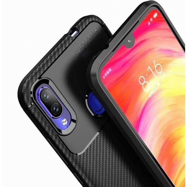 Xiaomi Redmi Note 7 Iskunkestävä FullCarbon V4 Black