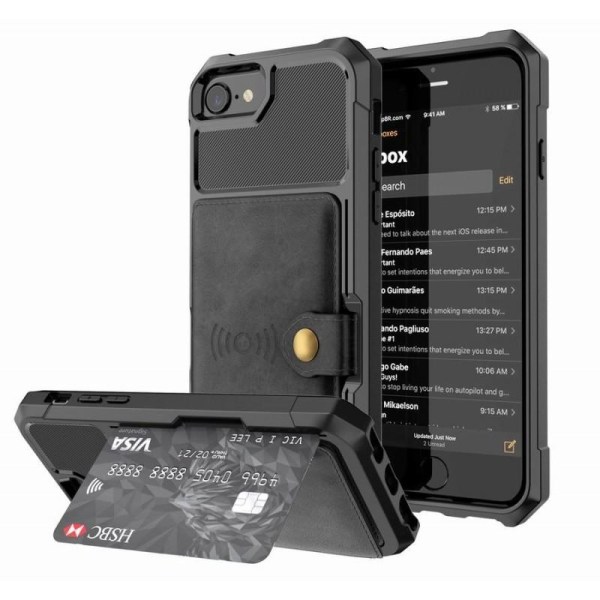 iPhone 6 / 6S Støtsikker Premium deksel 4-FACK Solid V3 Black