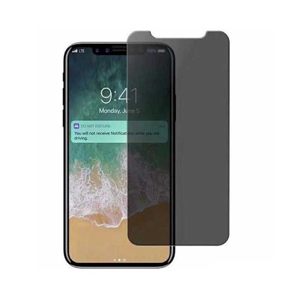 iPhone XR Privacy Hærdet glas 0,26 mm 2,5D 9H Transparent