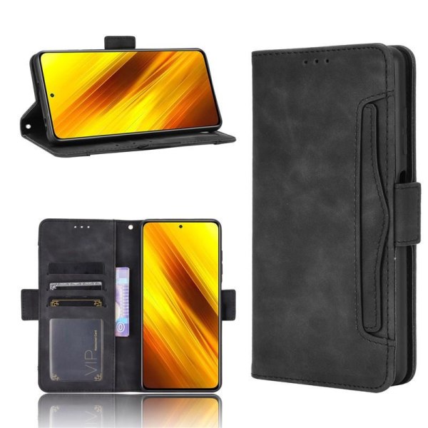 Xiaomi Poco X3 NFC lommebokveske PU skinn 6-LOMMER Winston V3 Black