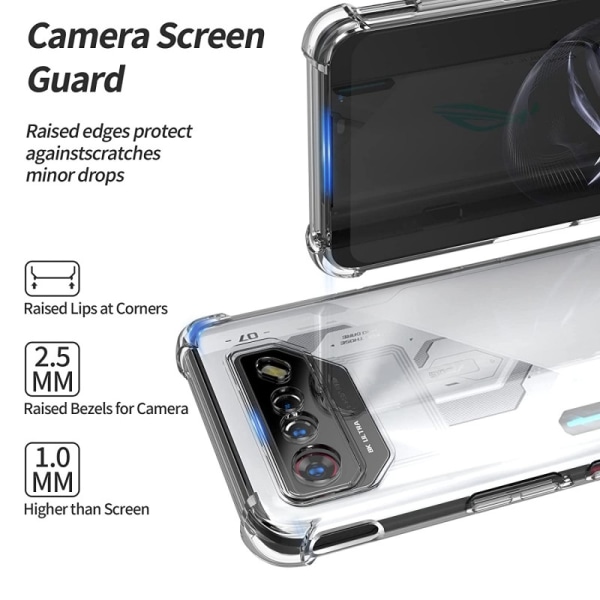 Asus Rog Phone 7 iskuja vaimentava silikonikotelo Shockr Transparent