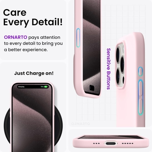 Gummibelagt Stöttåligt Skal iPhone 15 Pro Max - Rosa
