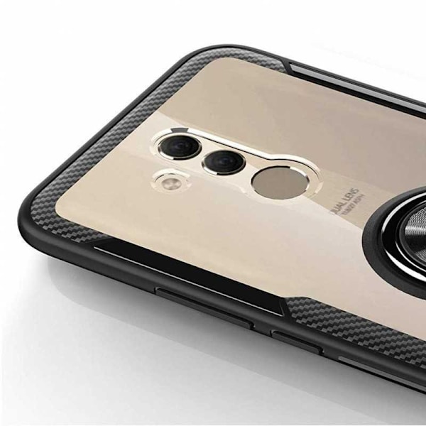 Mate 10 Pro Praktisk Stöttåligt Skal med Ringhållare V4 Svart