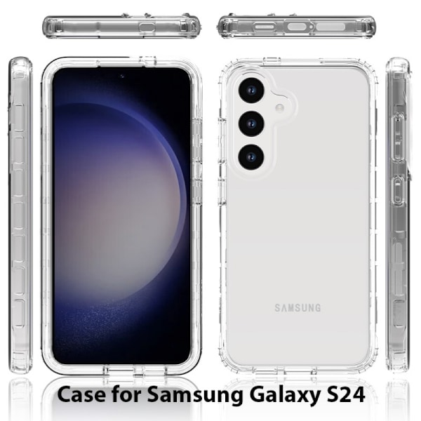 Samsung S24 FE Heltäckande Premium 3D Skal 3in1 ThreeSixty Clear