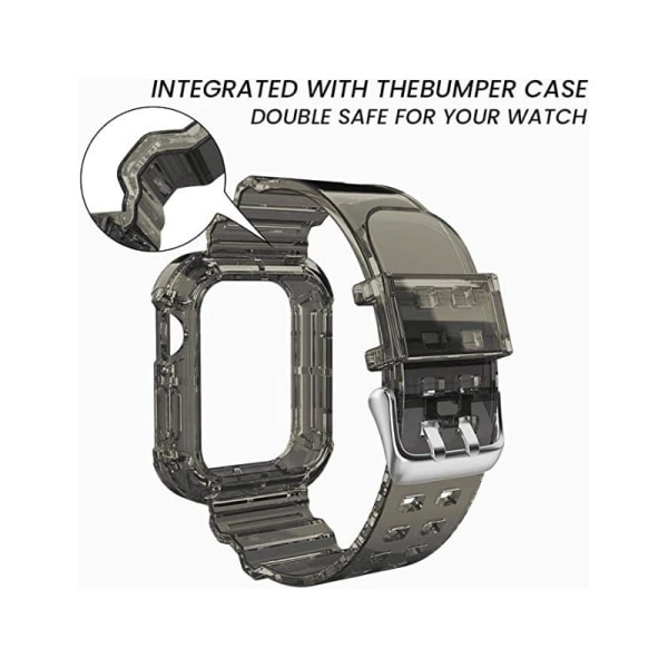 Apple Watch 42/44/45 mm stødsikker og gennemsigtigt armbånd Transparent