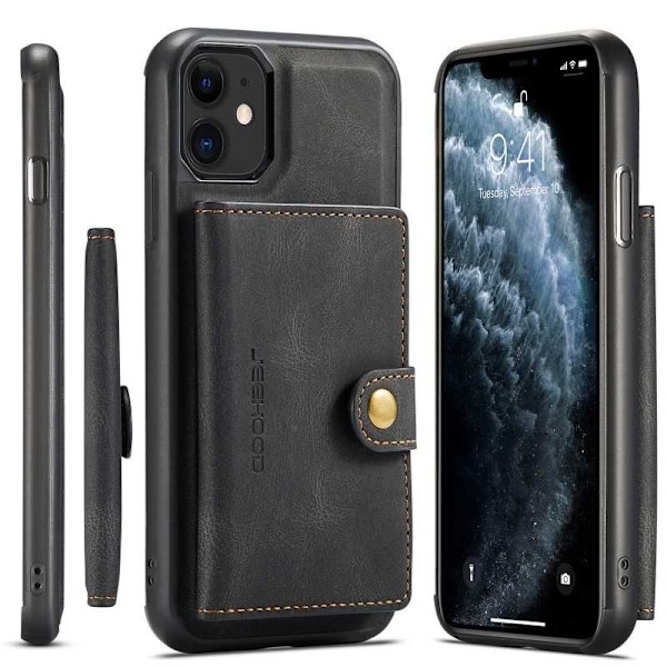 iPhone 11 Iskunkestävä kotelo magneettisella korttitelineellä JeeHood Black