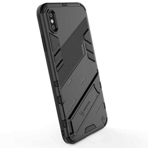 iPhone XS Max iskunkestävä kotelo jalustalla ThinArmor V2 Mörkgrön