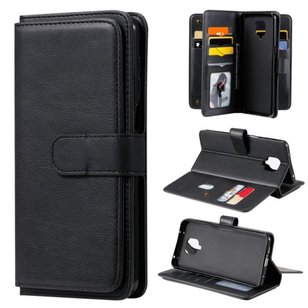Redmi Note 9S/9 Pro Praktisk tegnebogscover med 11-bakker Array Black