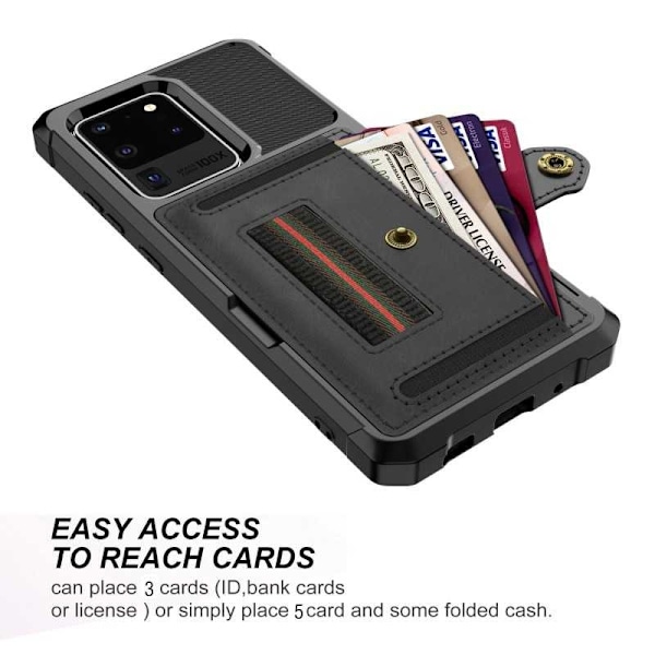 Samsung S21 Ultra Iskunkestävä kansi korttipaikalla Solid V2 Black