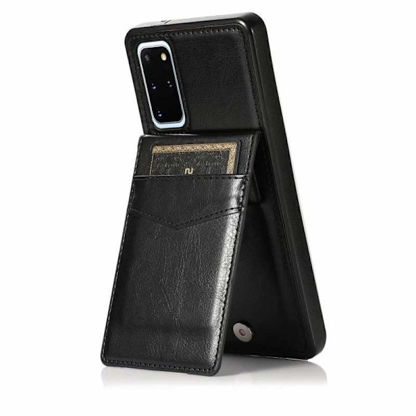 Samsung S20 Plus Mobilskal Korthållare 5-FACK Retro V3 Svart