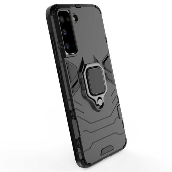 Samsung S21 iskunkestävä kotelo, jossa ThinArmor rengaspidike Black