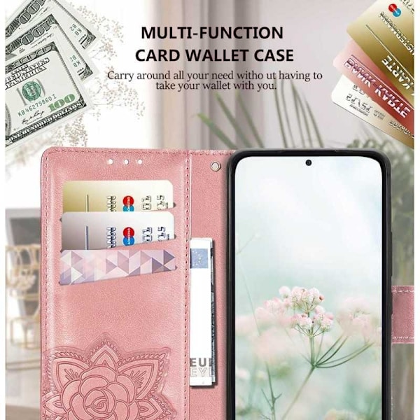 Samsung S25 Plus Plånboksfodral PU-Läder 4-FACK Motiv Fjäril